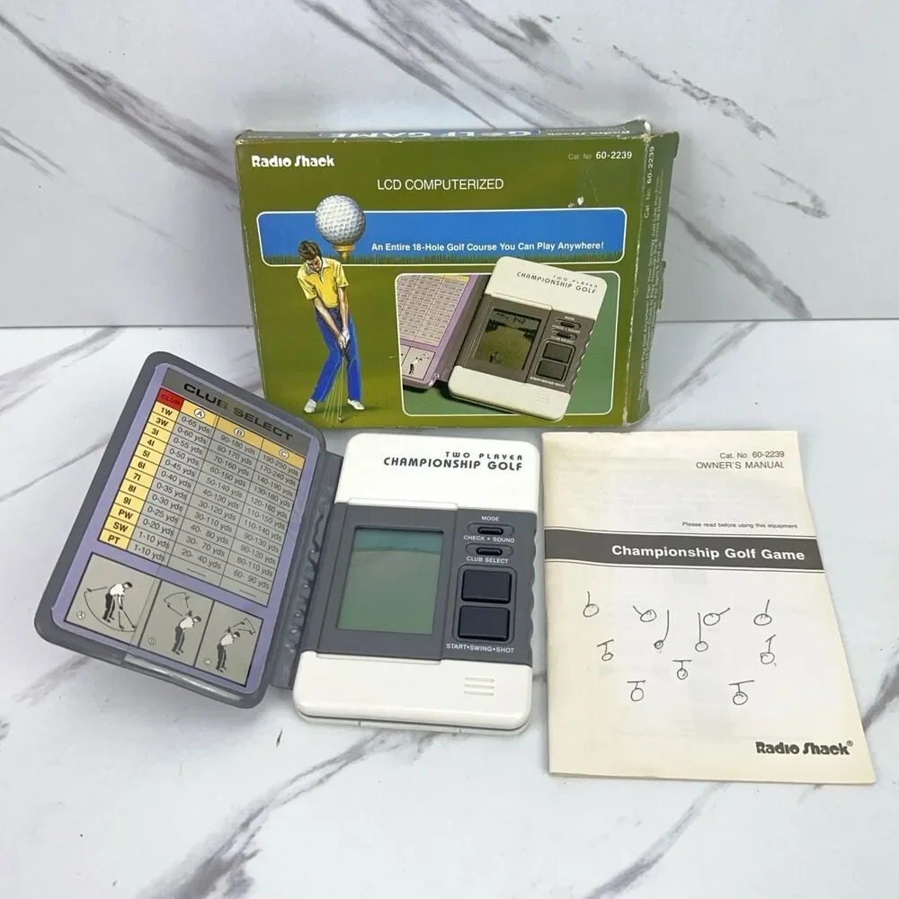 Vintage 1991 Two Player Championship Golf Handheld Game LCD Radio Shack 60-2239